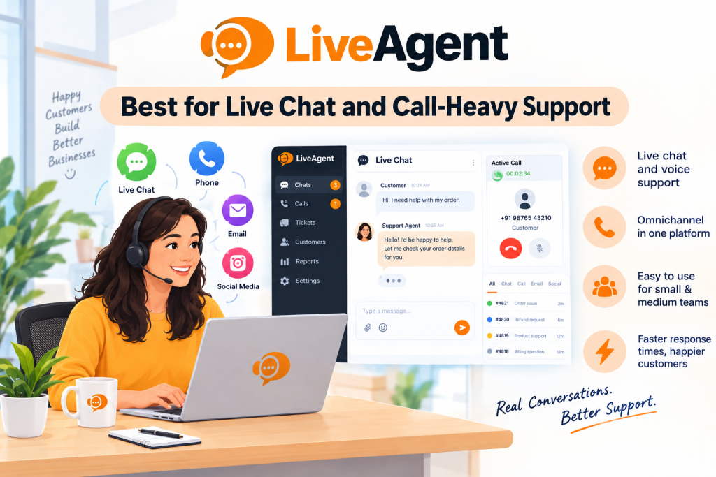 LiveAgent: Best for Live Chat and Call-Heavy Support